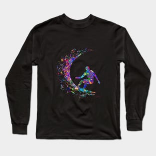 Surfing man watercolor Long Sleeve T-Shirt